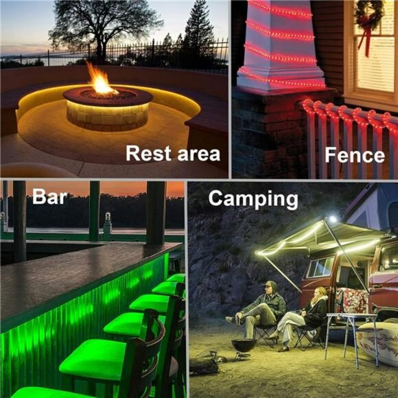 16ft RGB LED rope lights waterproof color changing indoor outdoor remote control - Picture 6 of 7